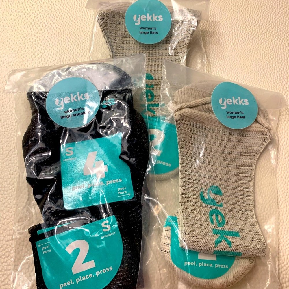 New, Sealed (3) Three Pairs Womens Large Gekks Heels Flats